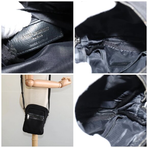 SAINT LAURENT Shoulder Bag Canvas Black Auth - Picture 15 of 15